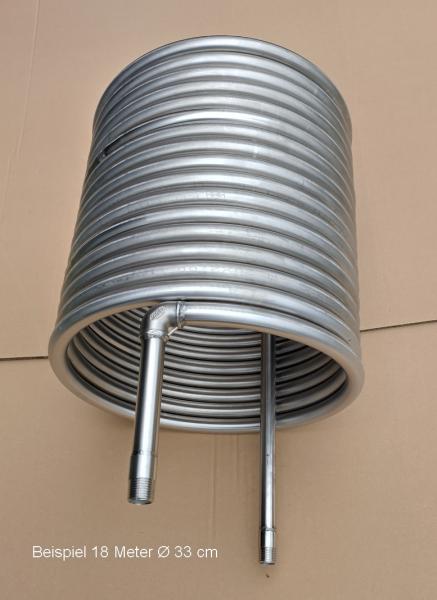 Edelstahlspirale Kühlspirale - Ø 33 cm - 24 Meter